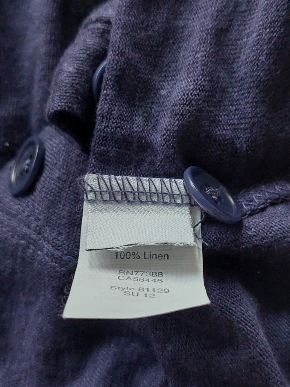 J.Crew Wome's M 100% Linen V-Neck Long Cardigan lightweight navy blue - Picture 4 of 5